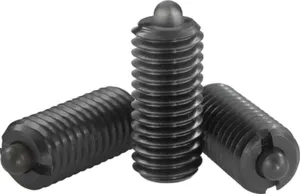 Spring plungers with hexagon socket and thrust pin, standard spring force Steel 5.8 Black oxide M24