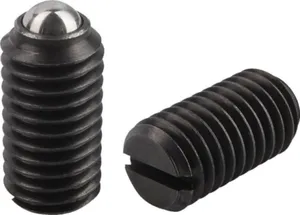 Spring plungers with slot and ball, standard spring force Steel 5.8 Black oxide